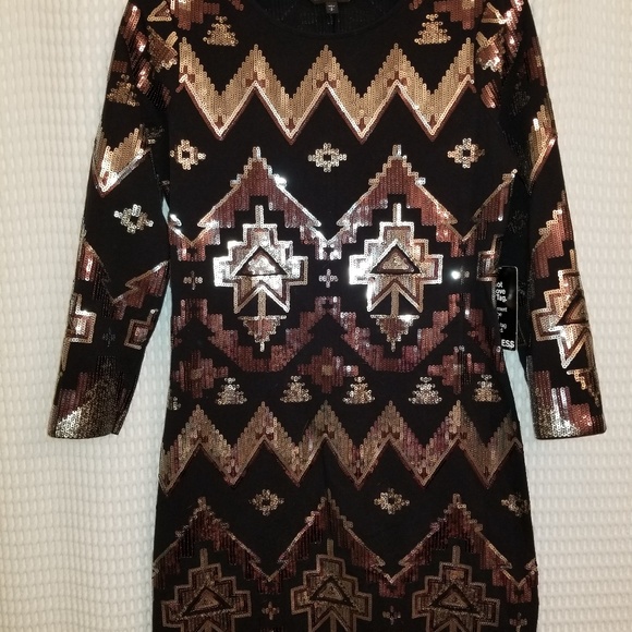 Express NWT shimmer dress Gold and Silver - Picture 3 of 7